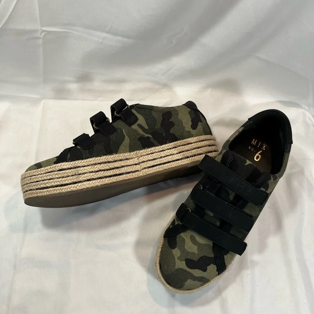 Mix No. 6–Camo Printed Canvas Espadrille Sneakers
